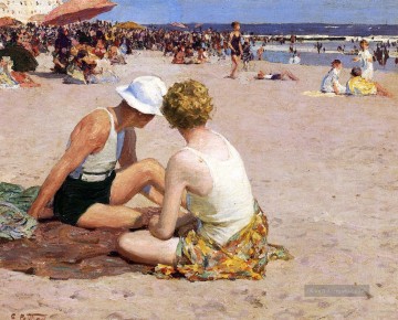 Sommerferien Impressionist Strand Edward Henry Potthast Ölgemälde
